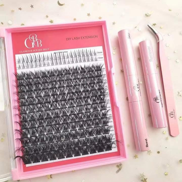 Glamourboujeebrat cluster lashes with bottom 14mm to 25mm